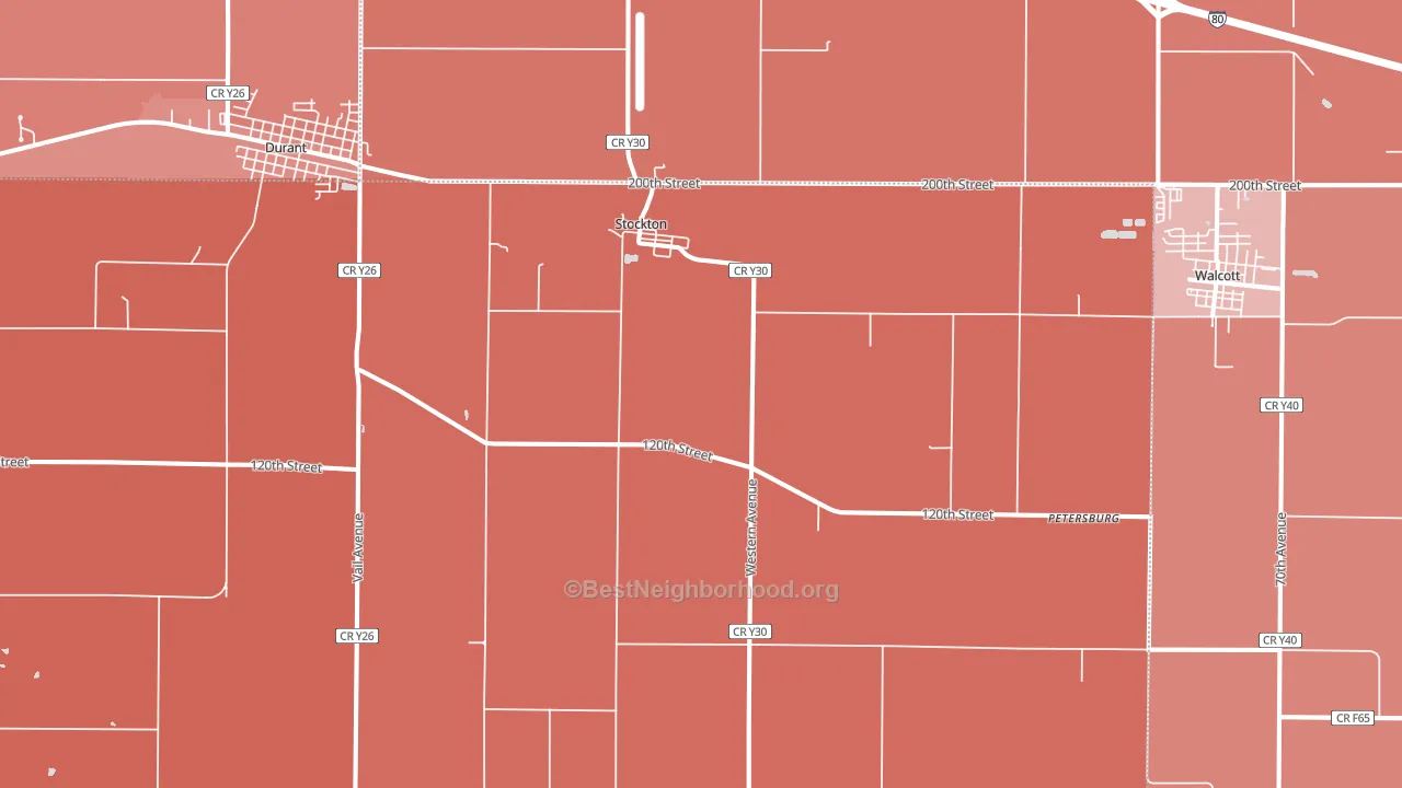 Stockton, IA block-group political-lean map