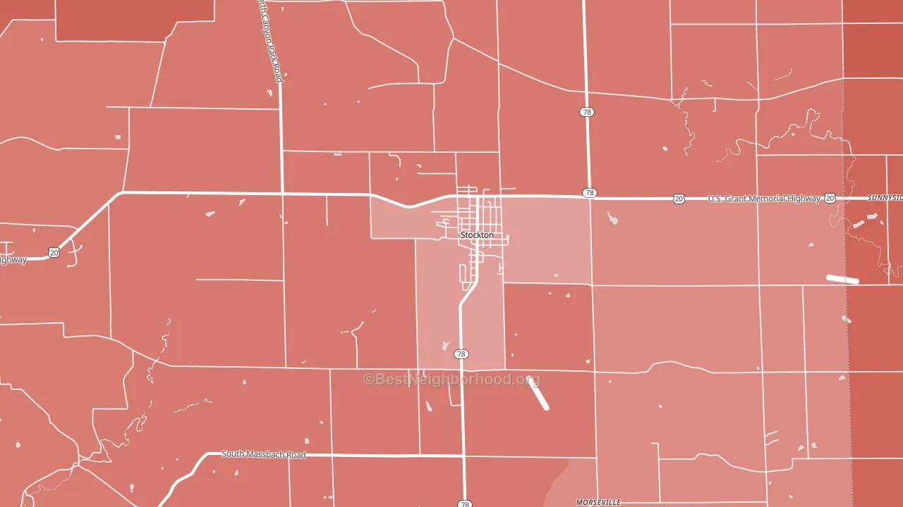 Stockton, IL block-group political-lean map