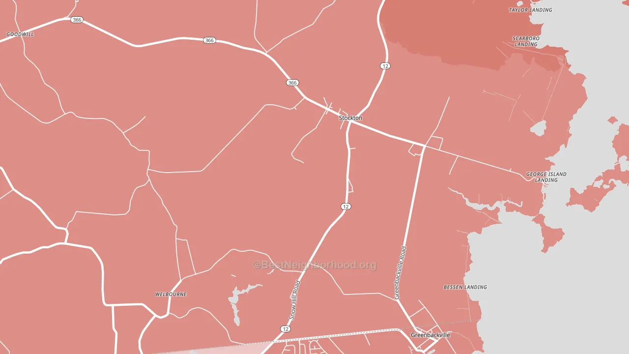 Stockton, MD block-group political-lean map