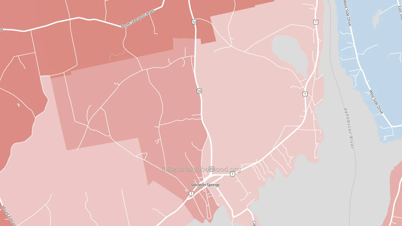 Stockton Springs, ME block-group political-lean map