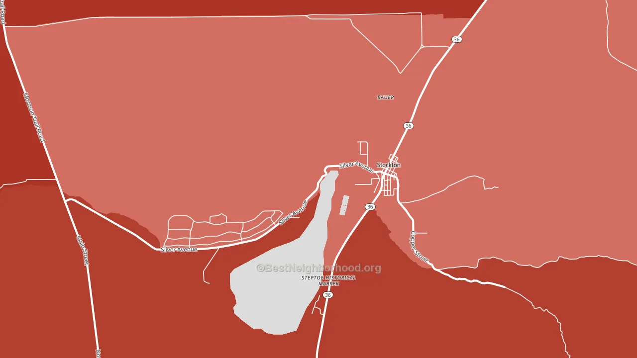 Stockton, UT block-group political-lean map