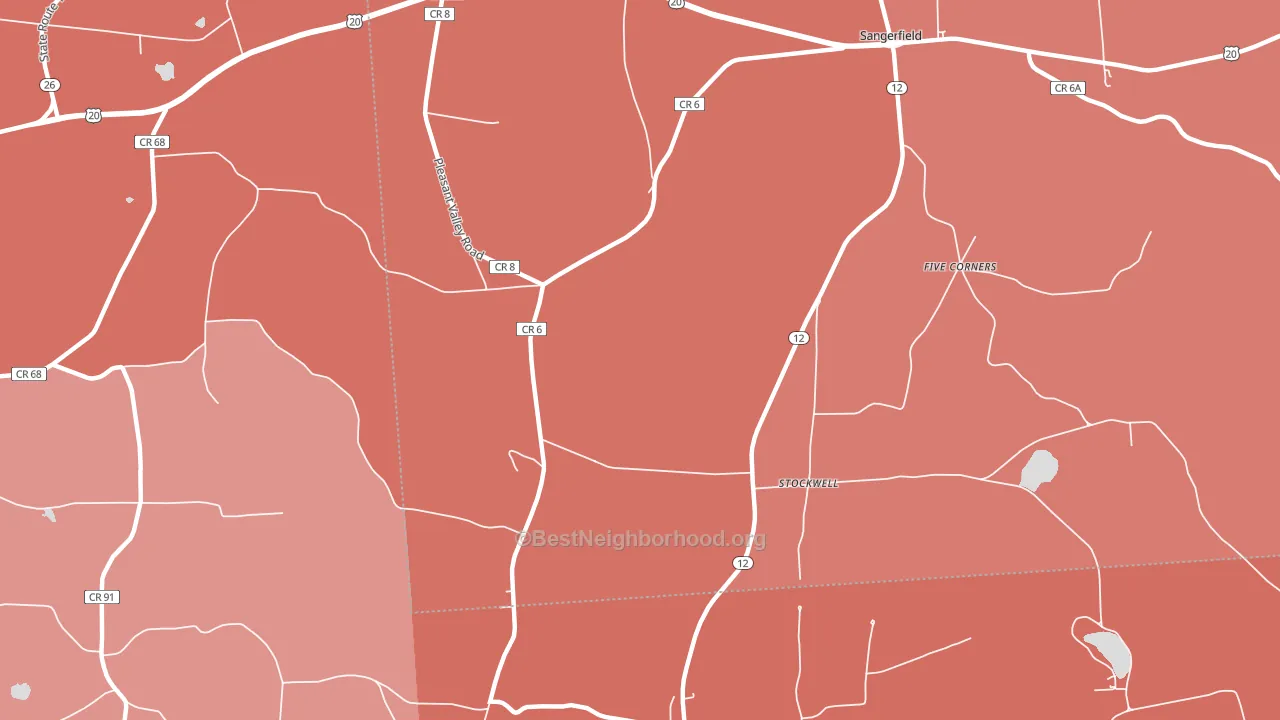 Stockwell, NY block-group political-lean map