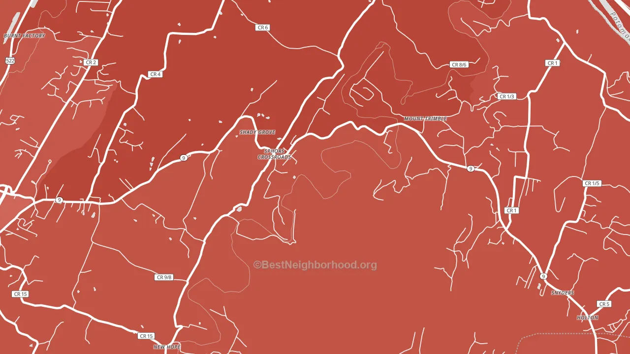Stohrs Crossroads, WV block-group political-lean map