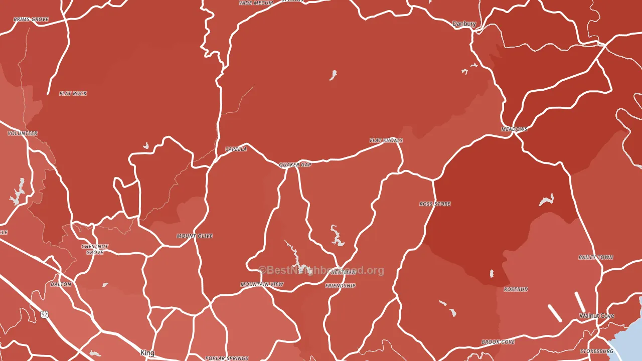 Stokes County, NC block-group political-lean map