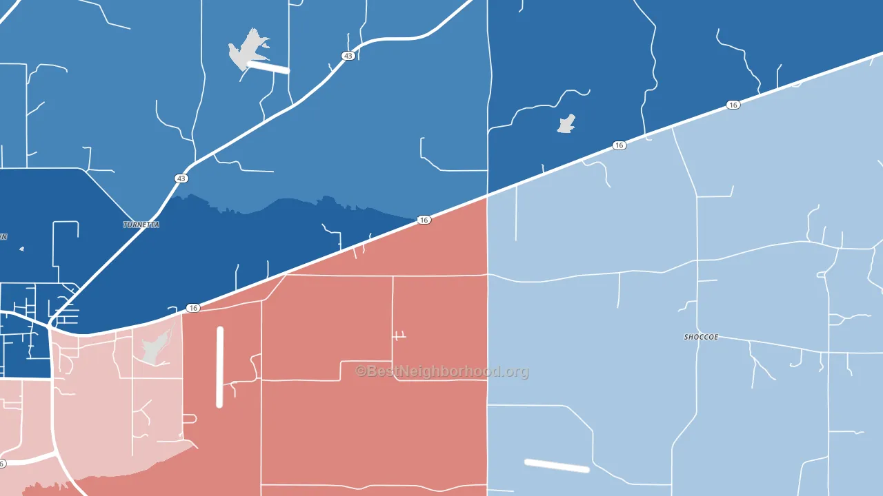 Stokes, MS block-group political-lean map