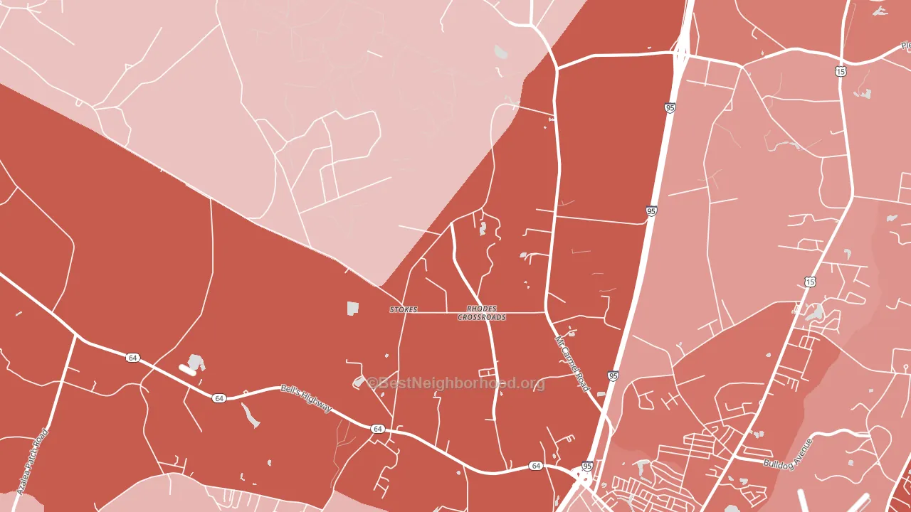 Stokes, SC block-group political-lean map
