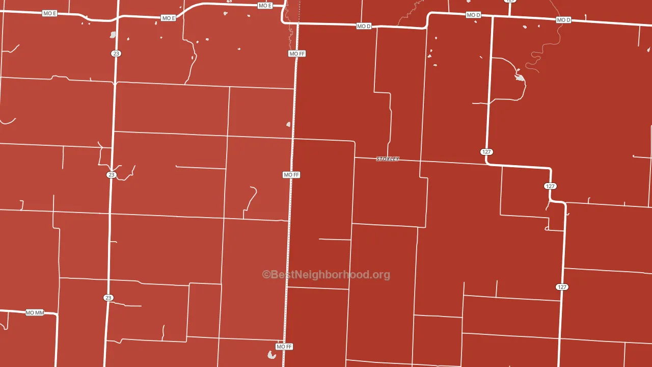 Stokley, MO block-group political-lean map