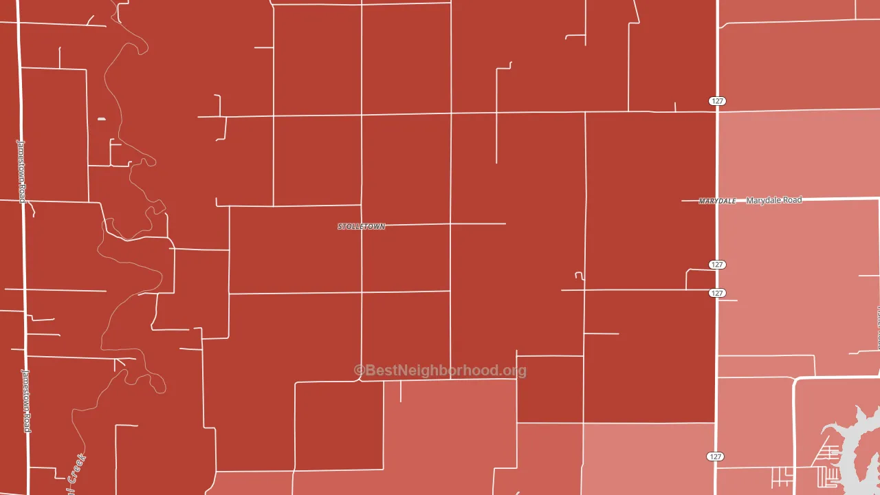 Stolletown, IL block-group political-lean map