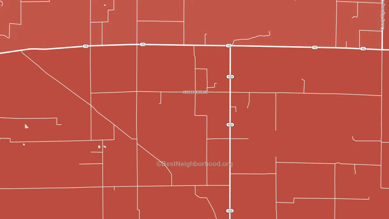 Stone Church, IL block-group political-lean map