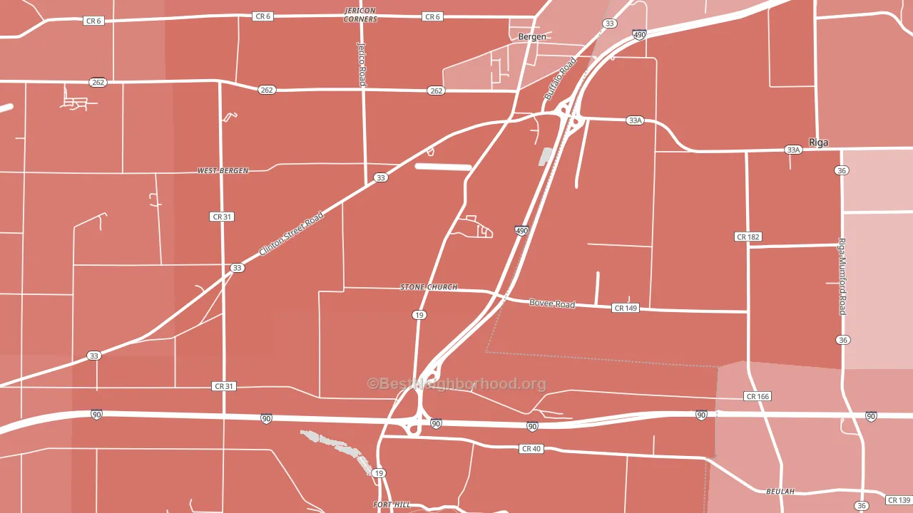 Stone Church, NY block-group political-lean map