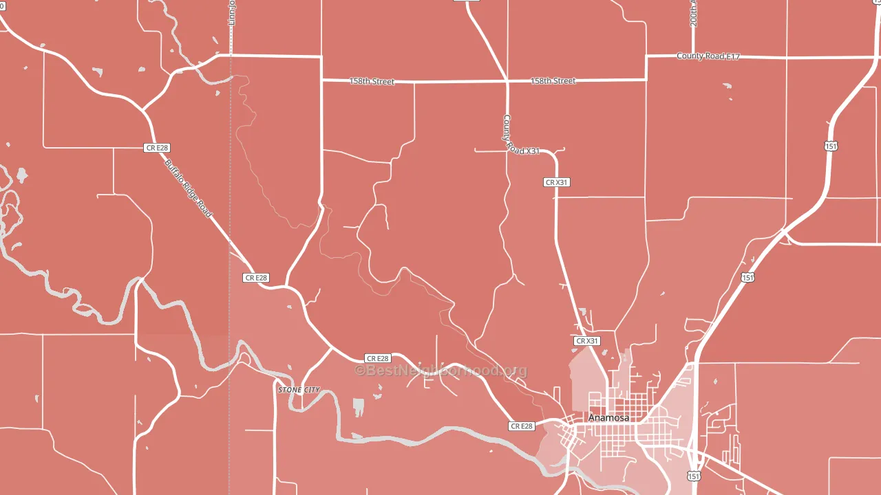 Stone City, IA block-group political-lean map