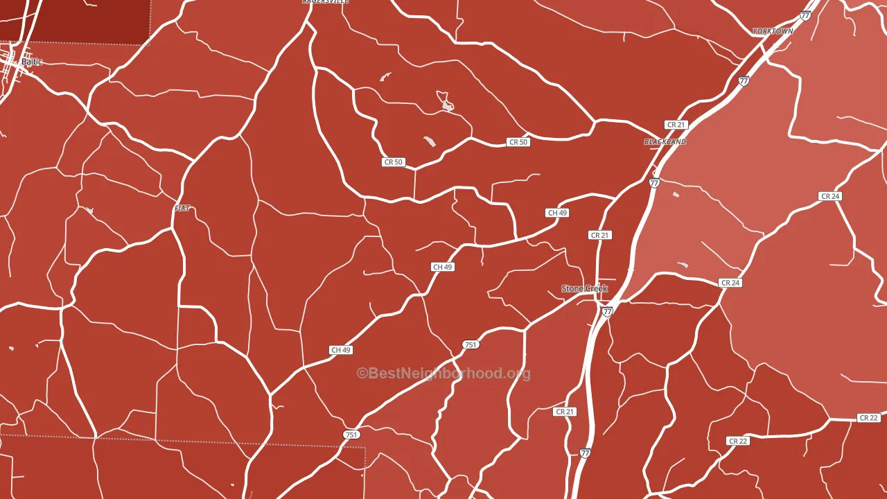 Stone Creek, OH block-group political-lean map
