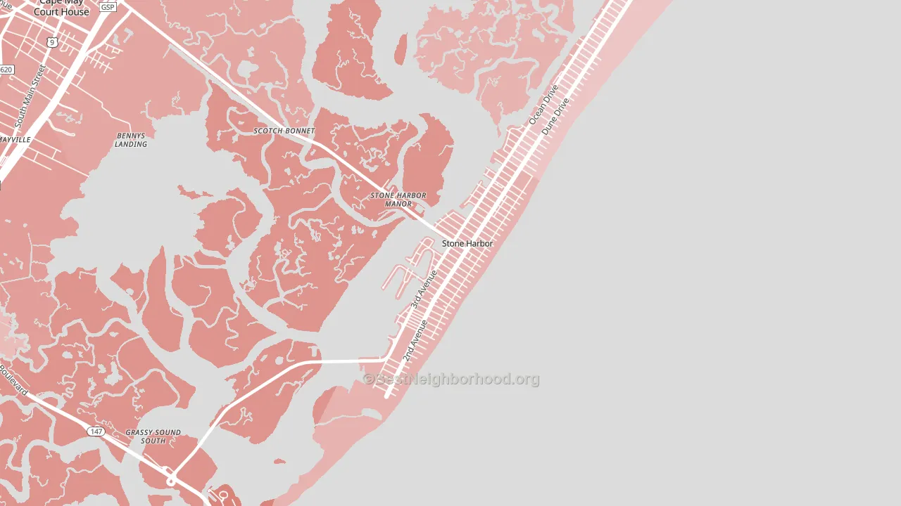 Stone Harbor, NJ block-group political-lean map