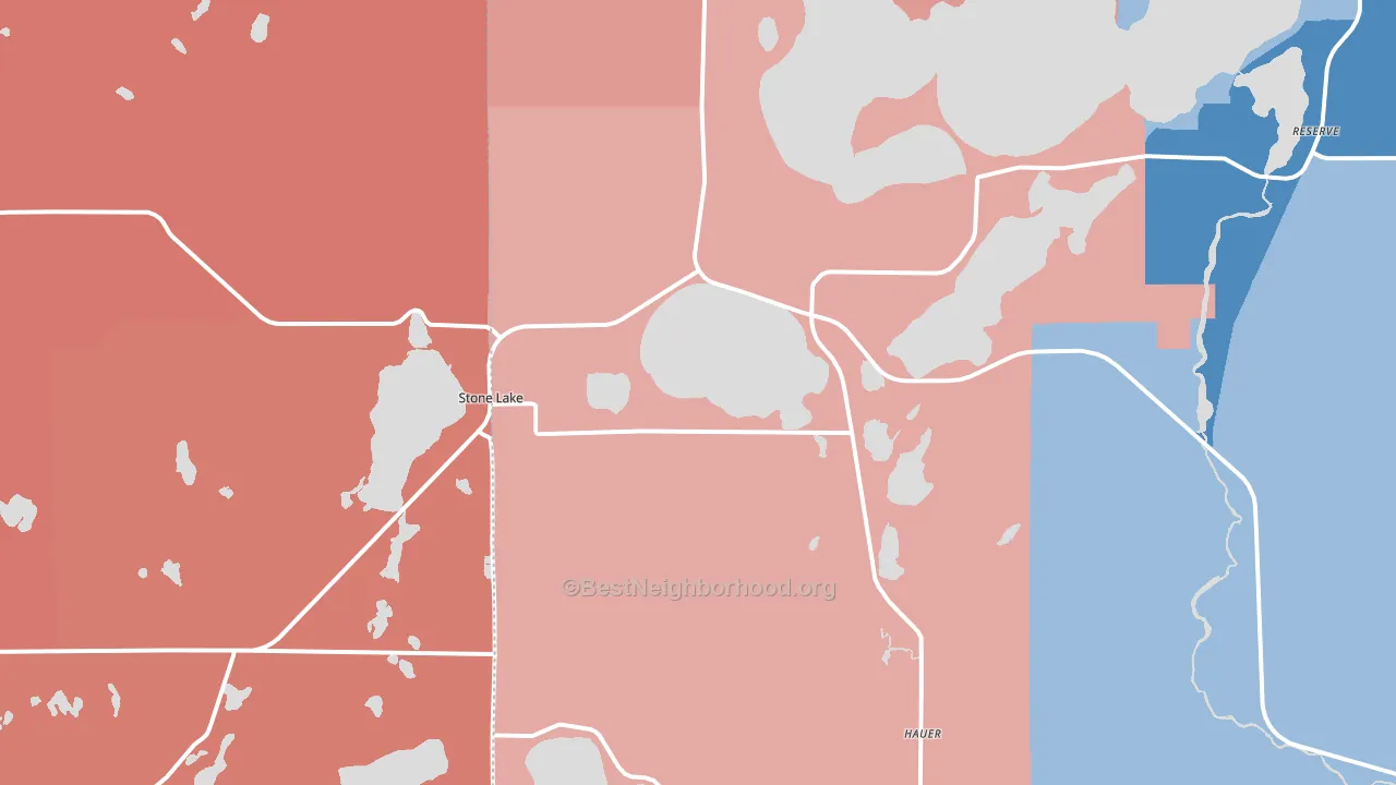 Stone Lake, WI block-group political-lean map
