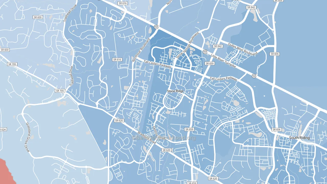 Stone Ridge, VA block-group political-lean map