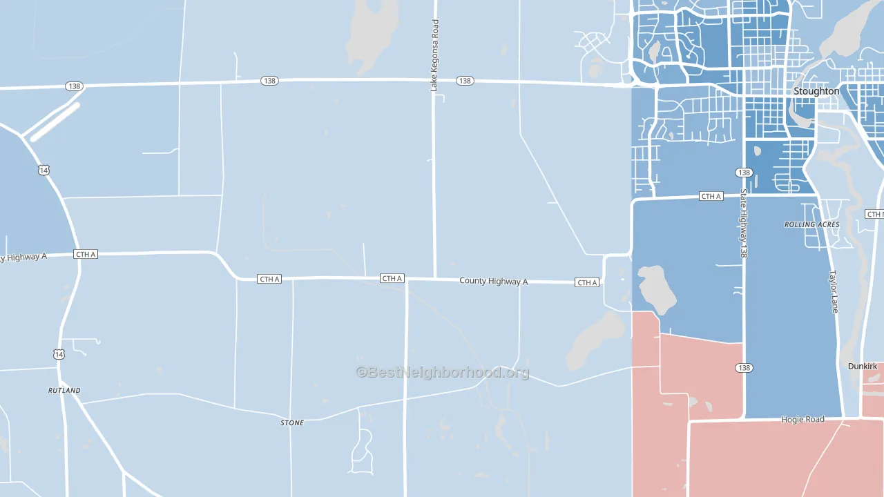 Stone, WI block-group political-lean map