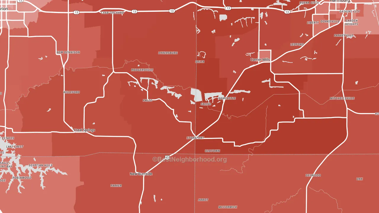 Stonefort, IL block-group political-lean map