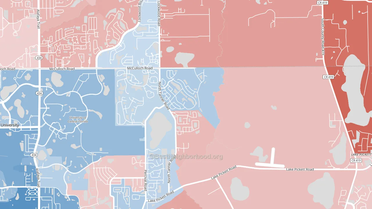 Stonemeade, Alafaya, FL block-group political-lean map