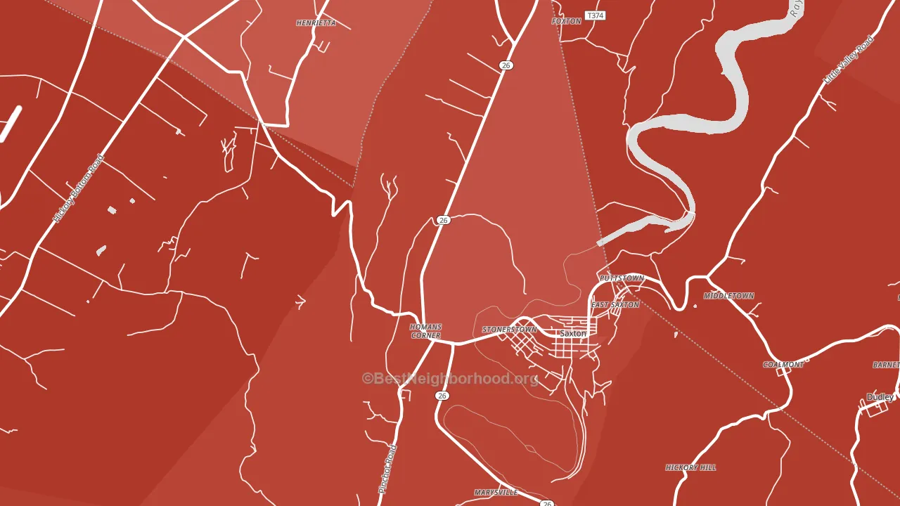 Stonerstown, PA block-group political-lean map