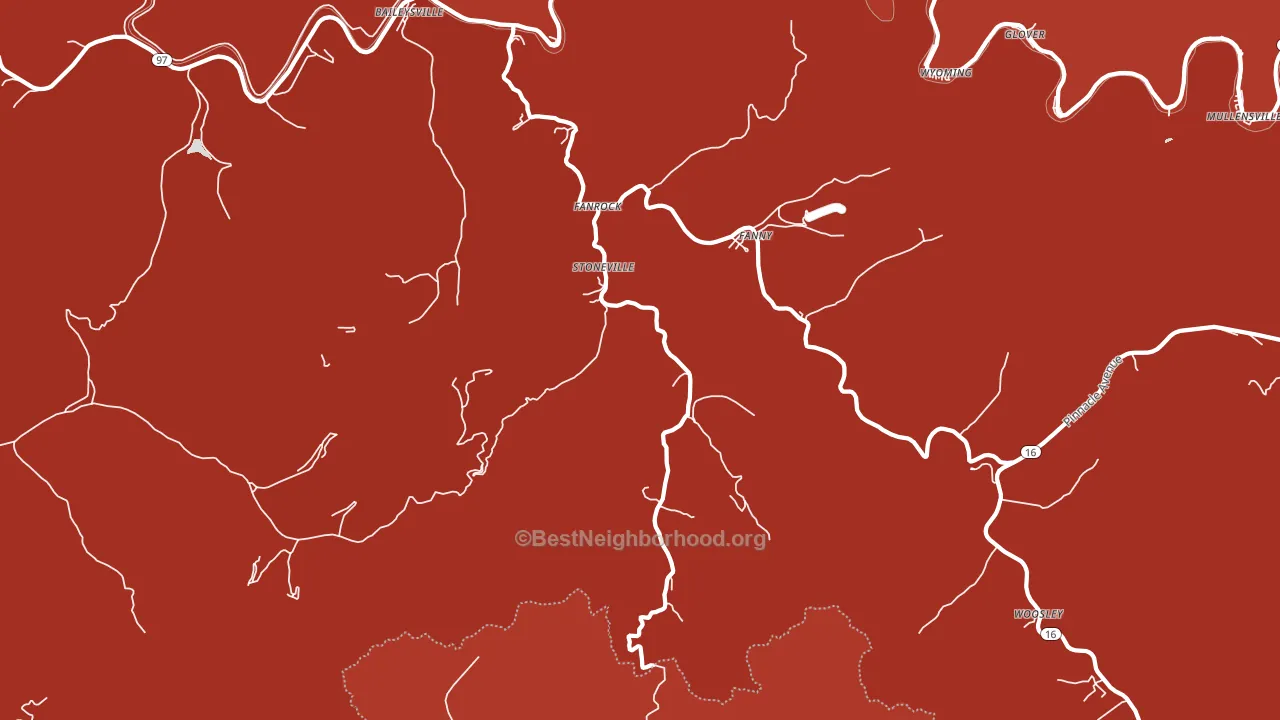 Stoneville, WV block-group political-lean map