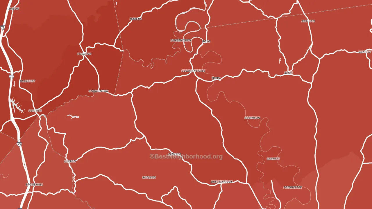 Stonewall, KY block-group political-lean map