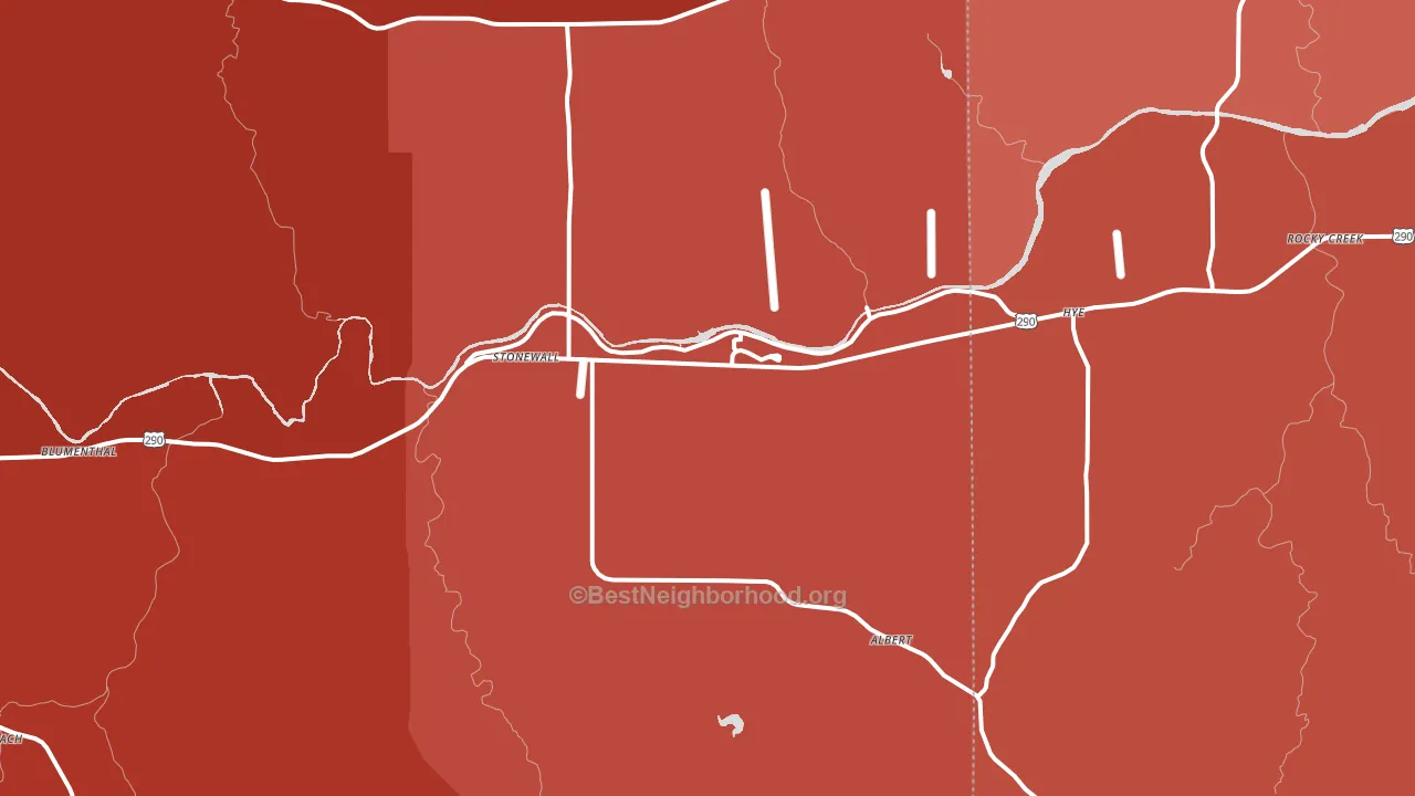 Stonewall, TX block-group political-lean map