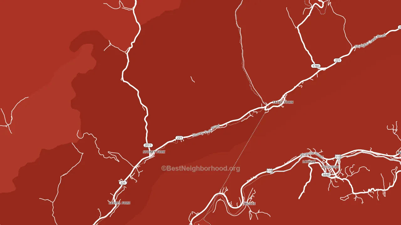 Stoney Fork, KY block-group political-lean map
