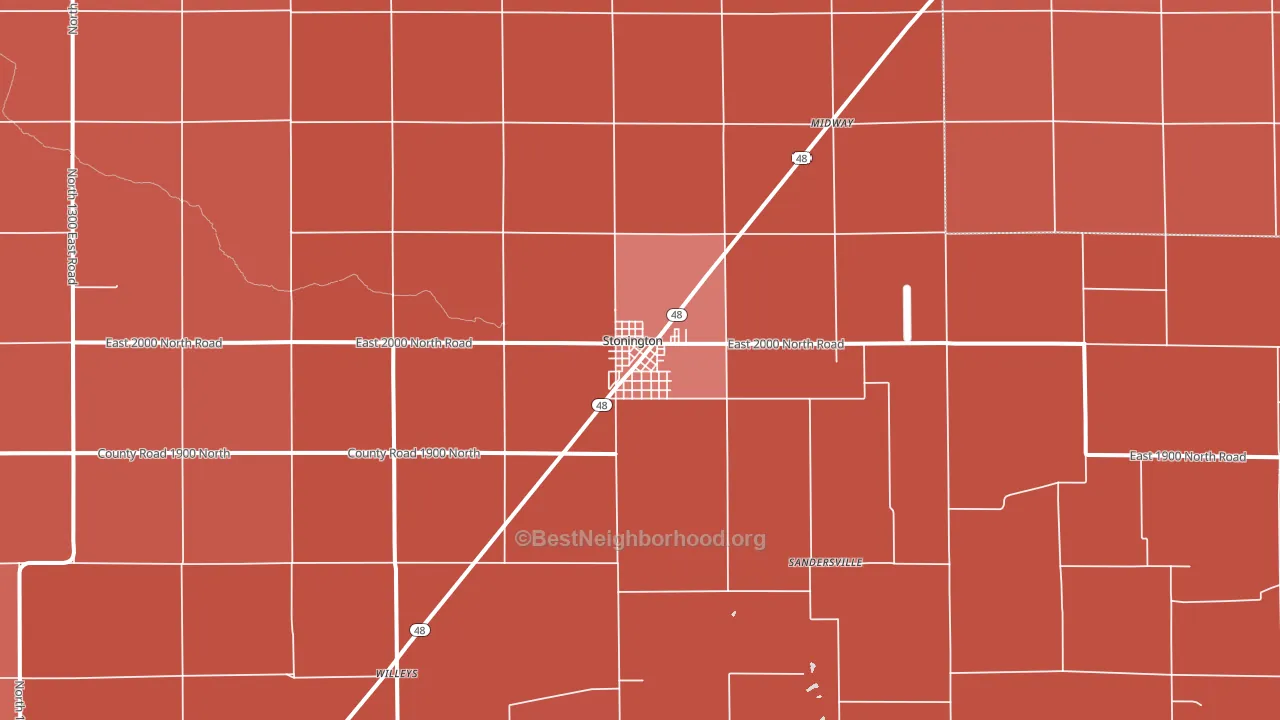 Stonington, IL block-group political-lean map