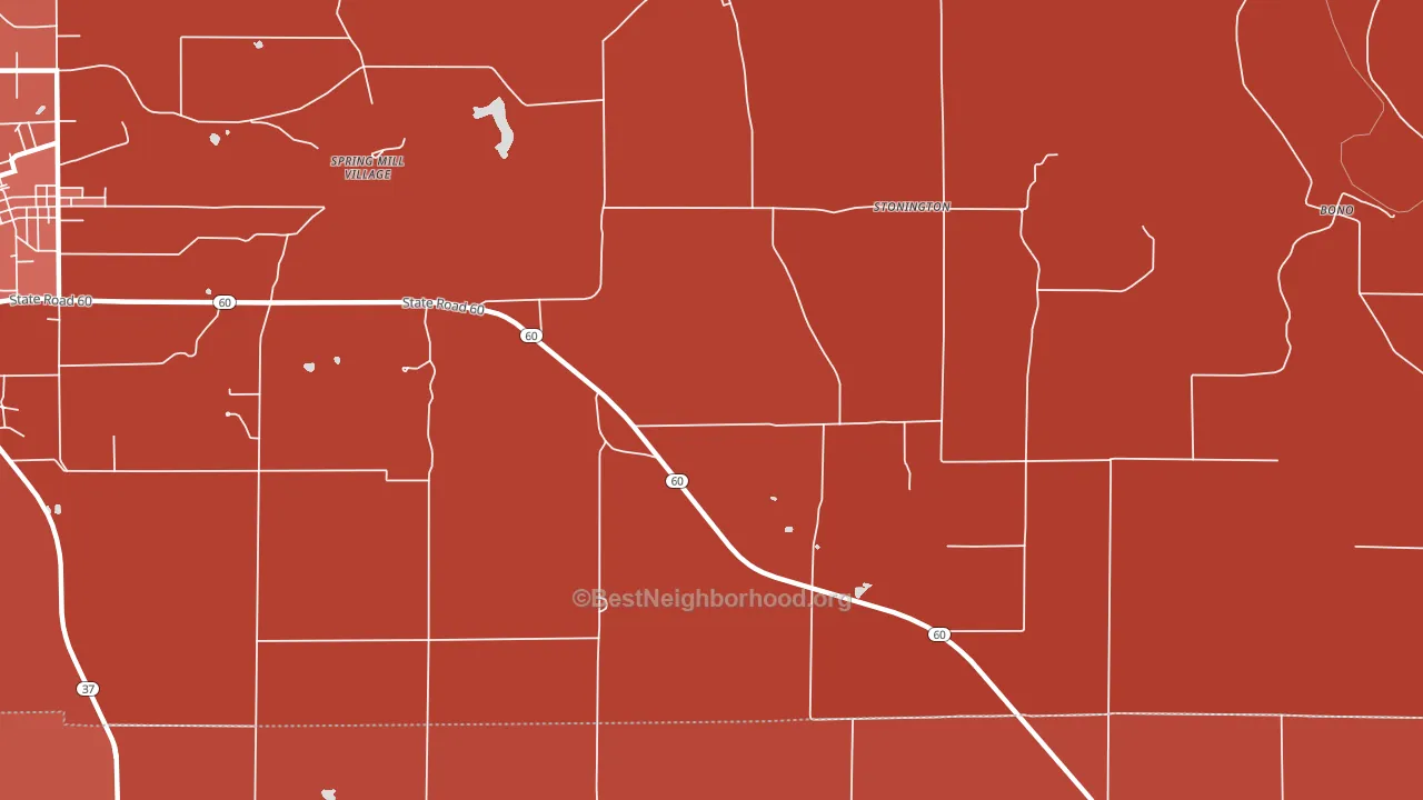 Stonington, IN block-group political-lean map