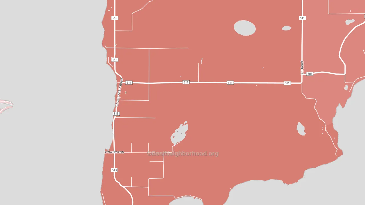 Stonington, MI block-group political-lean map