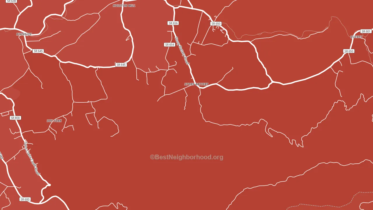 Stony Battery, VA block-group political-lean map