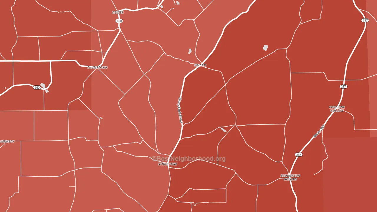 Stony Fork, PA block-group political-lean map