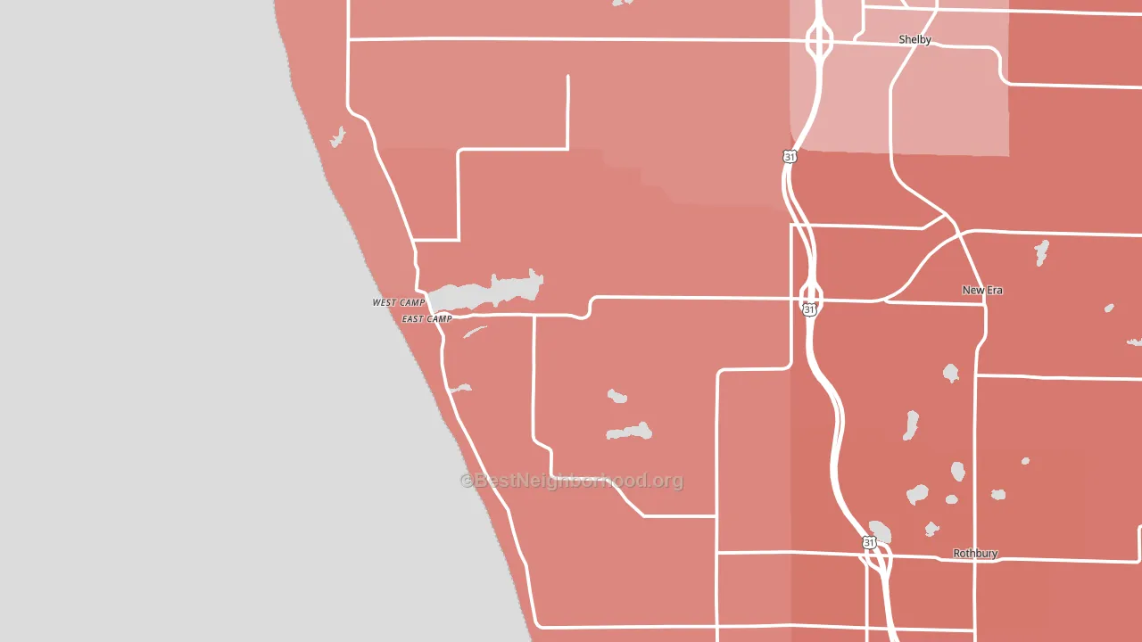Stony Lake, MI block-group political-lean map