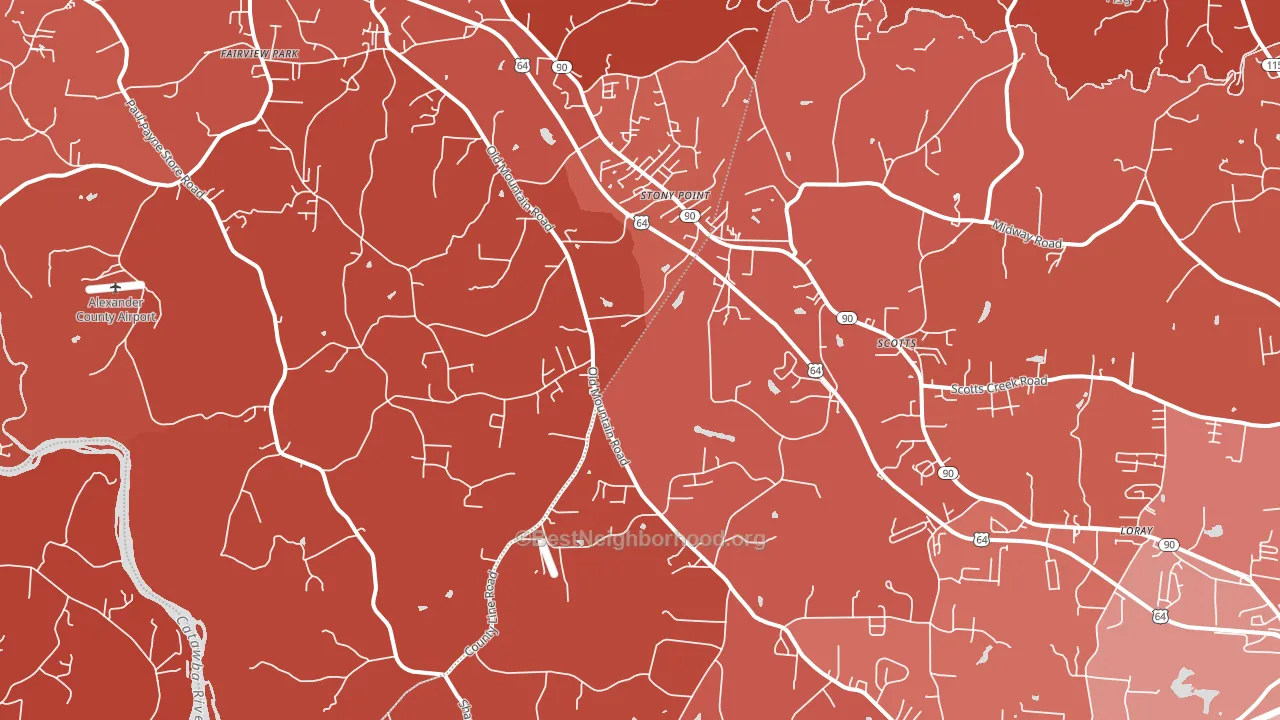 Stony Point, NC block-group political-lean map