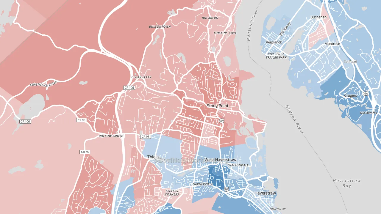 Stony Point, NY block-group political-lean map