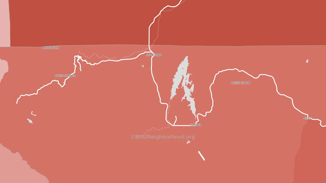 Stonyford, CA block-group political-lean map