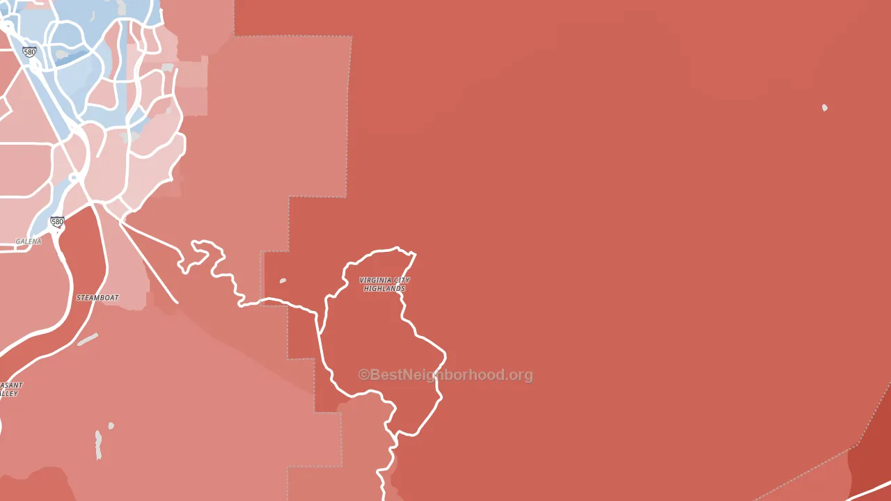 Storey County, NV block-group political-lean map