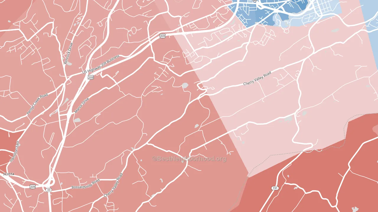 Stormville, PA block-group political-lean map