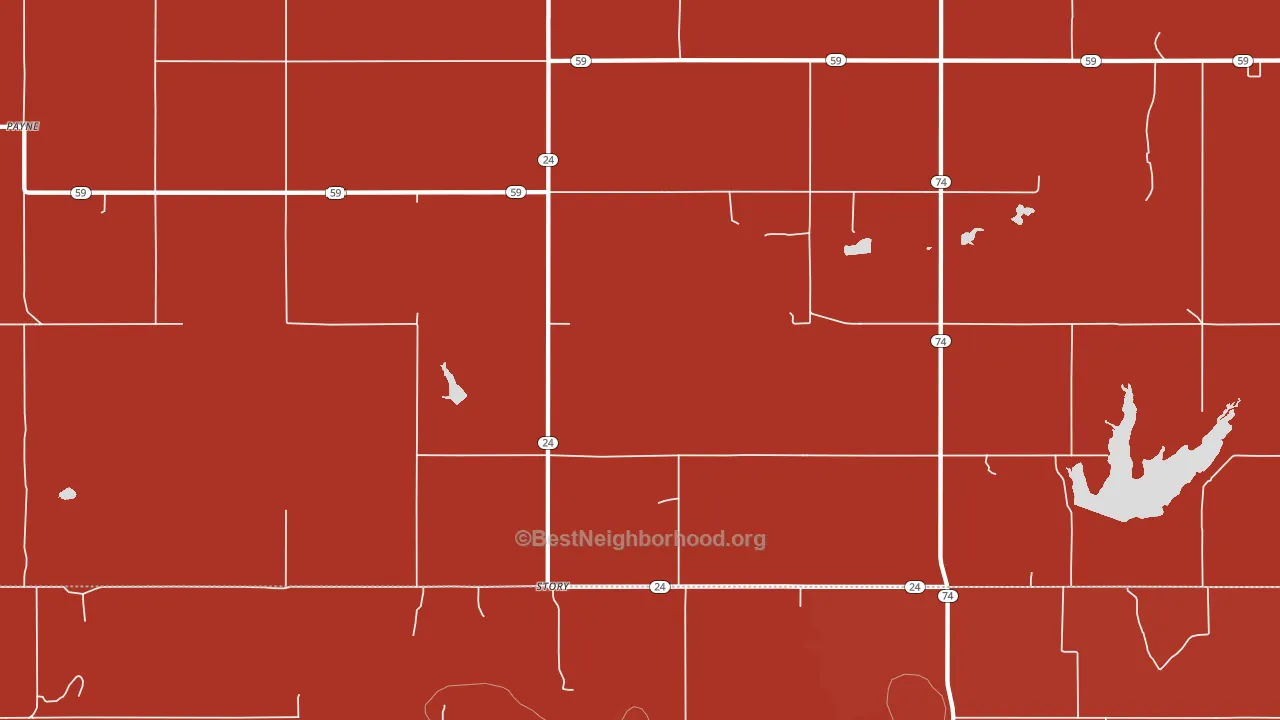 Story, OK block-group political-lean map