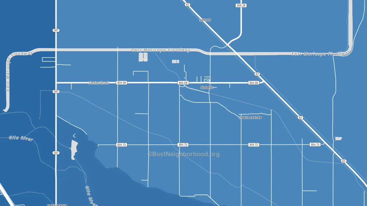 Stotonic Village, AZ block-group political-lean map