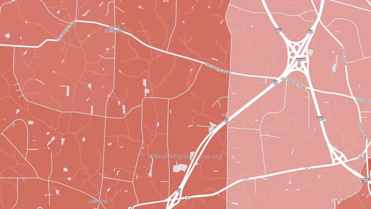 Stotts Crossroads, NC block-group political-lean map