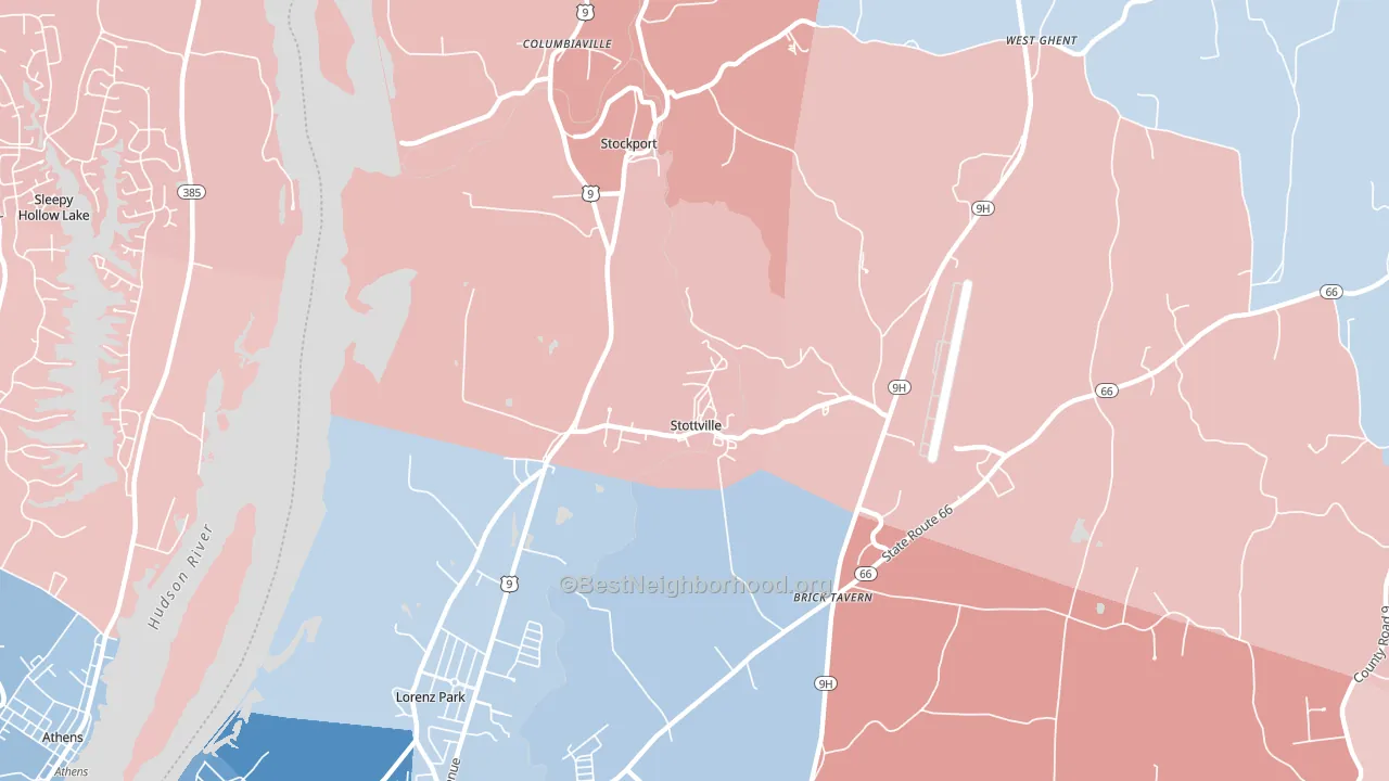 Stottville, NY block-group political-lean map