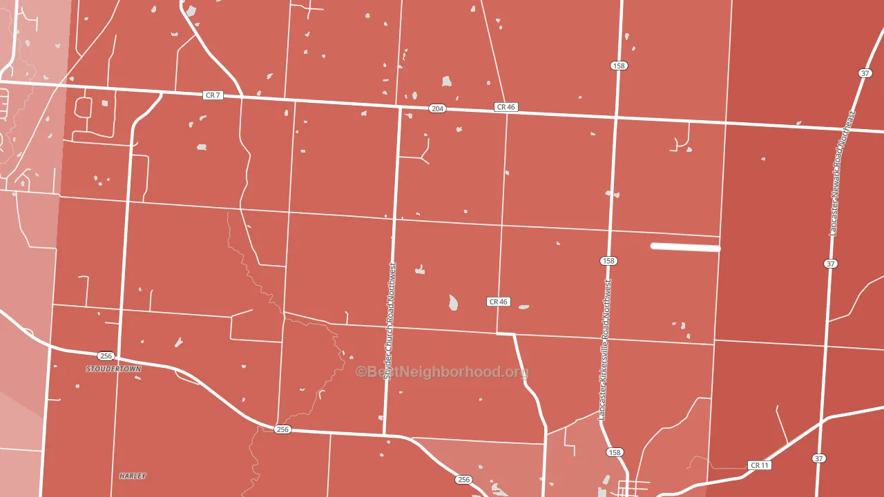 Stoudertown, OH block-group political-lean map