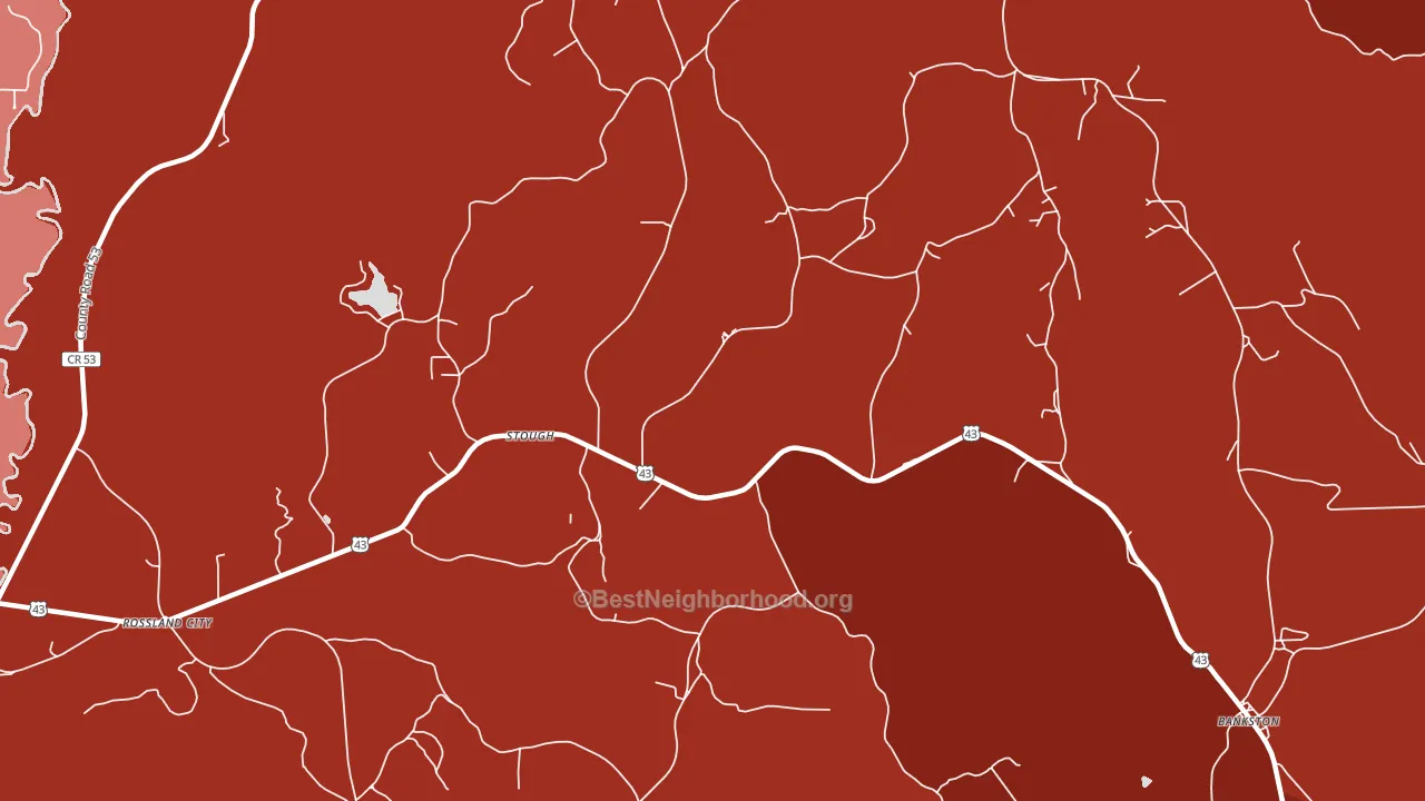 Stough, AL block-group political-lean map