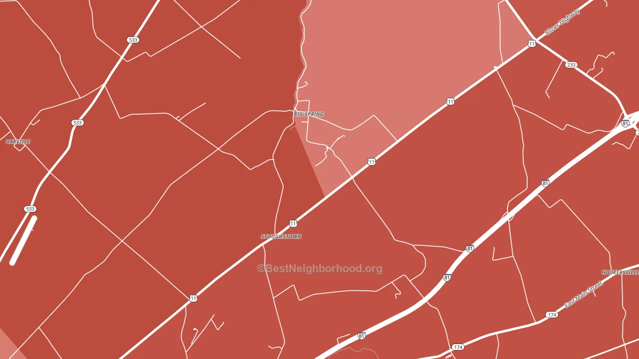 Stoughstown, PA block-group political-lean map
