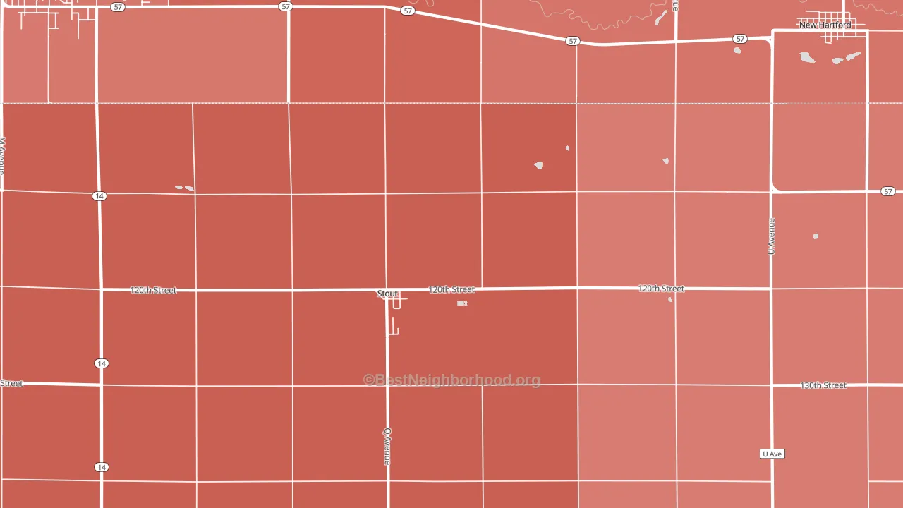 Stout, IA block-group political-lean map