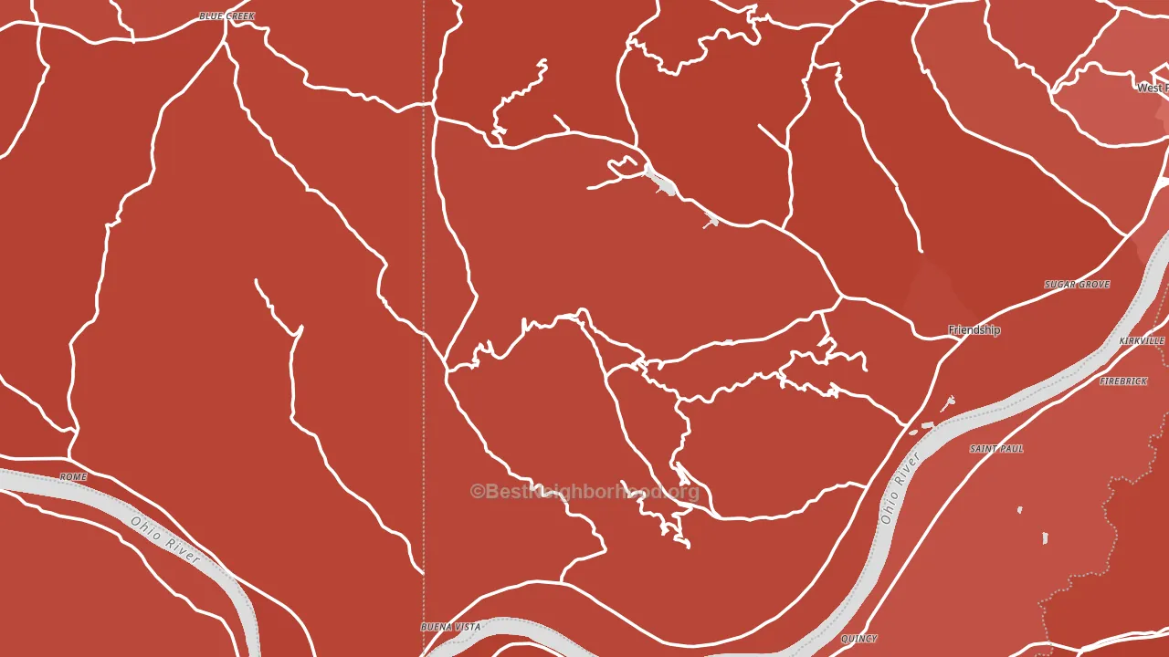 Stout, OH block-group political-lean map