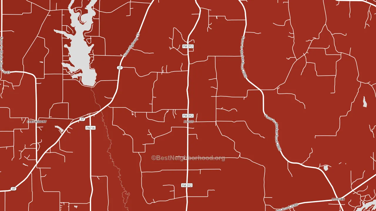 Stout, TX block-group political-lean map