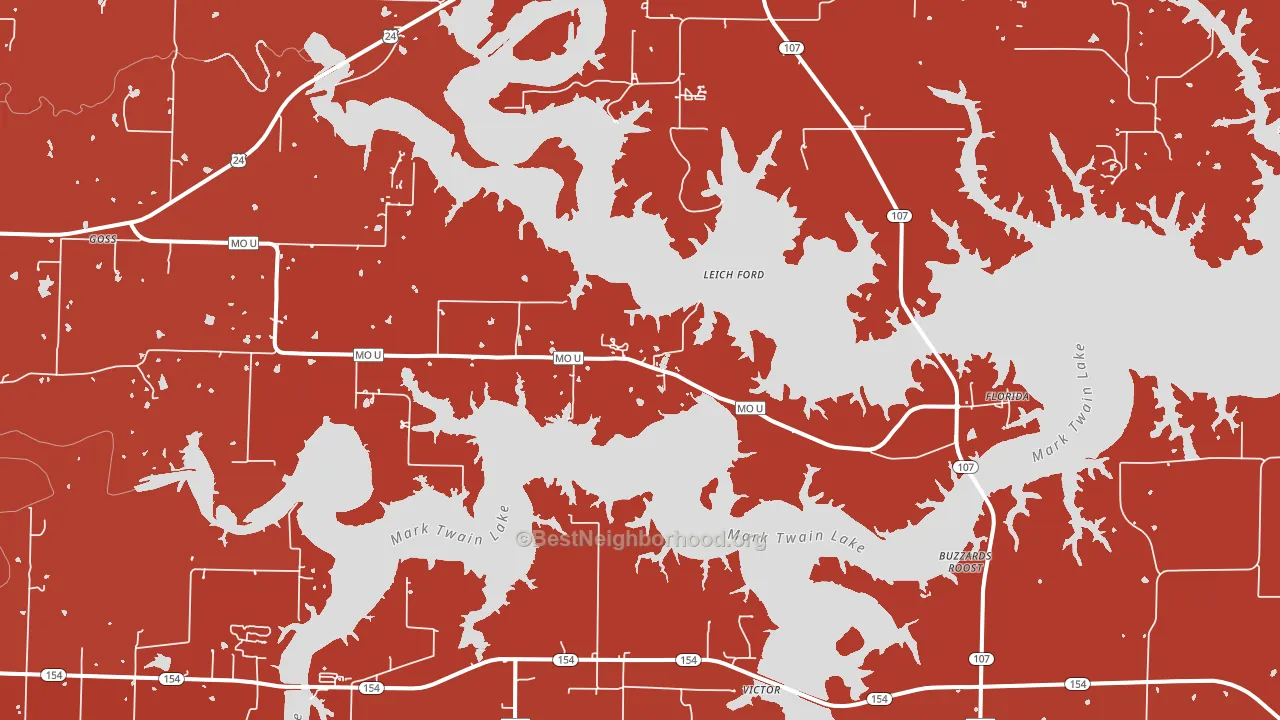 Stoutsville, MO block-group political-lean map
