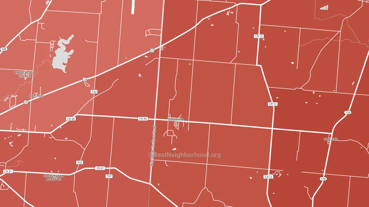 Stoutsville, OH block-group political-lean map